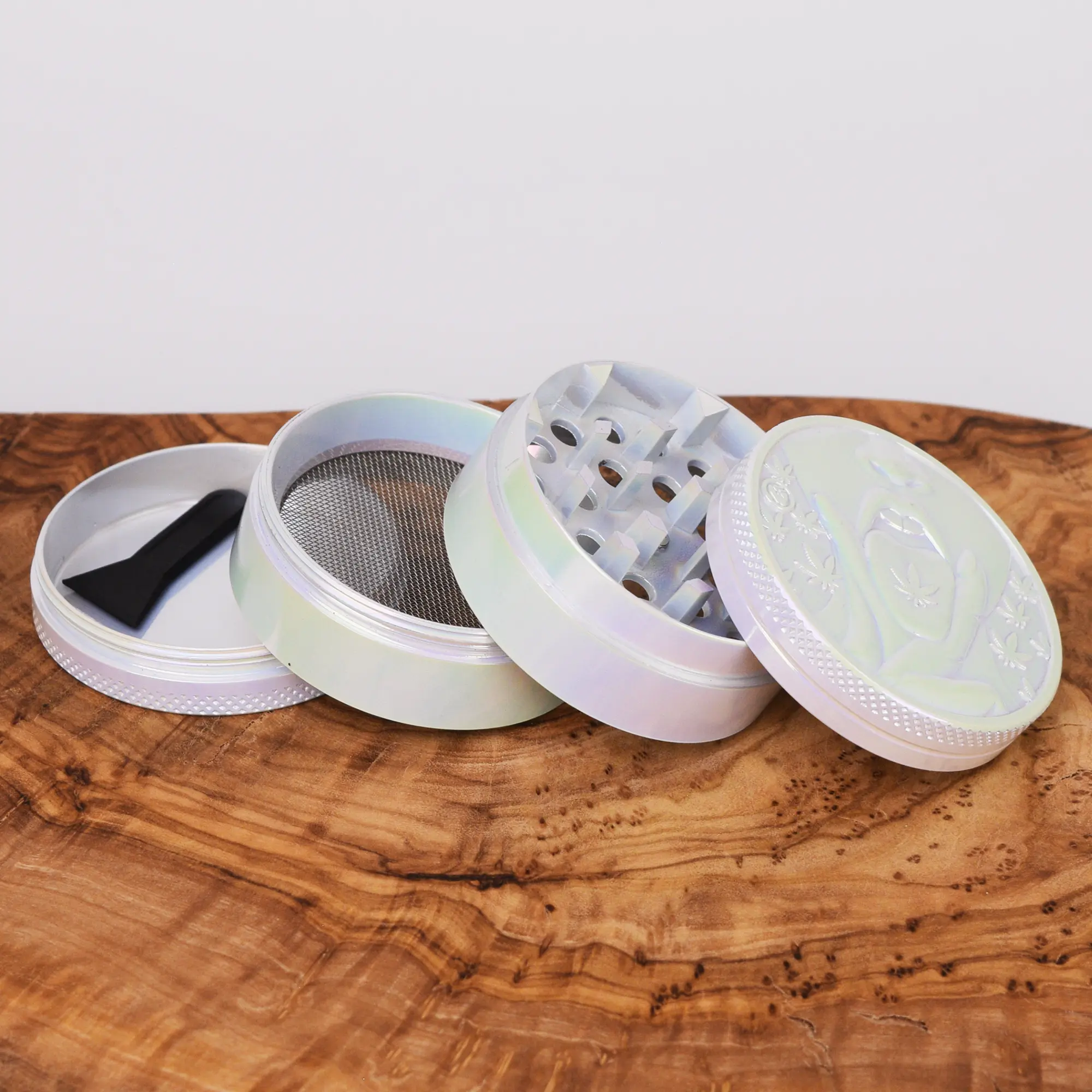 Icy Pearl White Rainbow "420 Girl" Grinder - 50mm