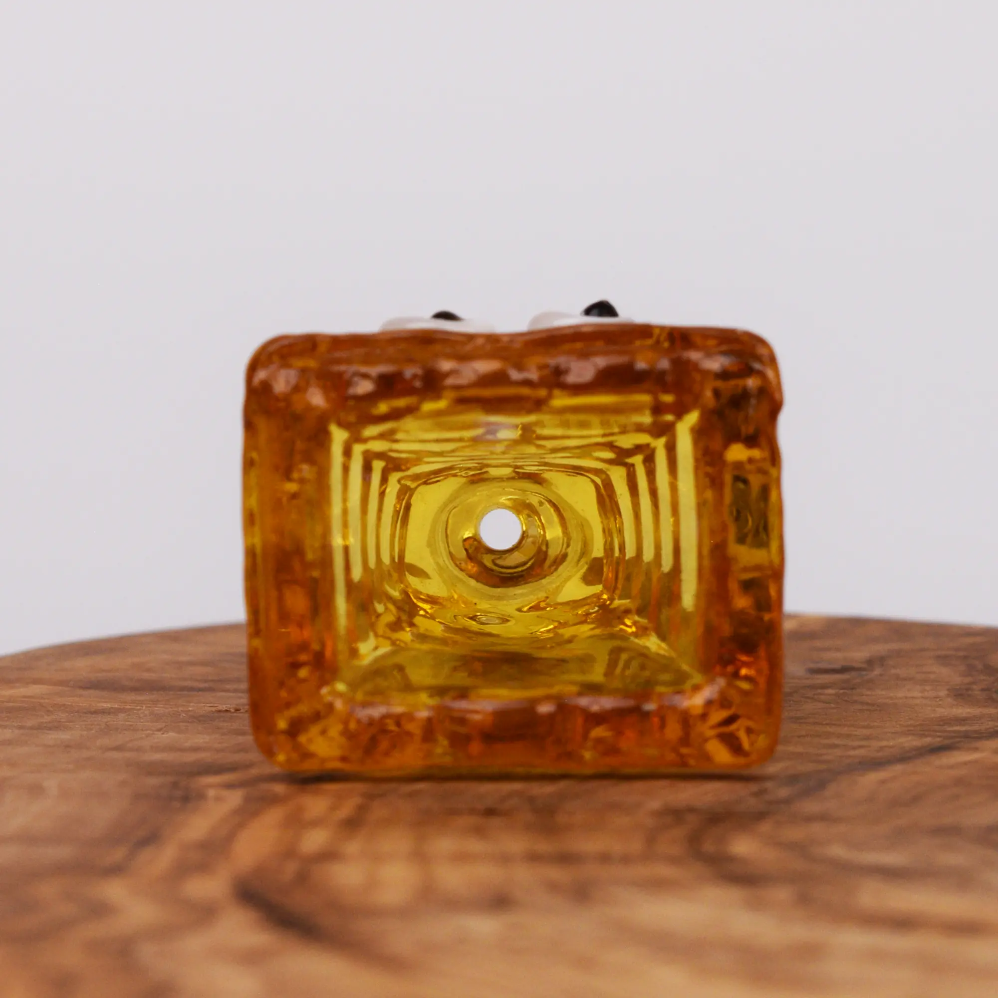 Bong Kopf Sponge aus Borosilikatglas orange mit 18,8 mm Schliff Draufsicht