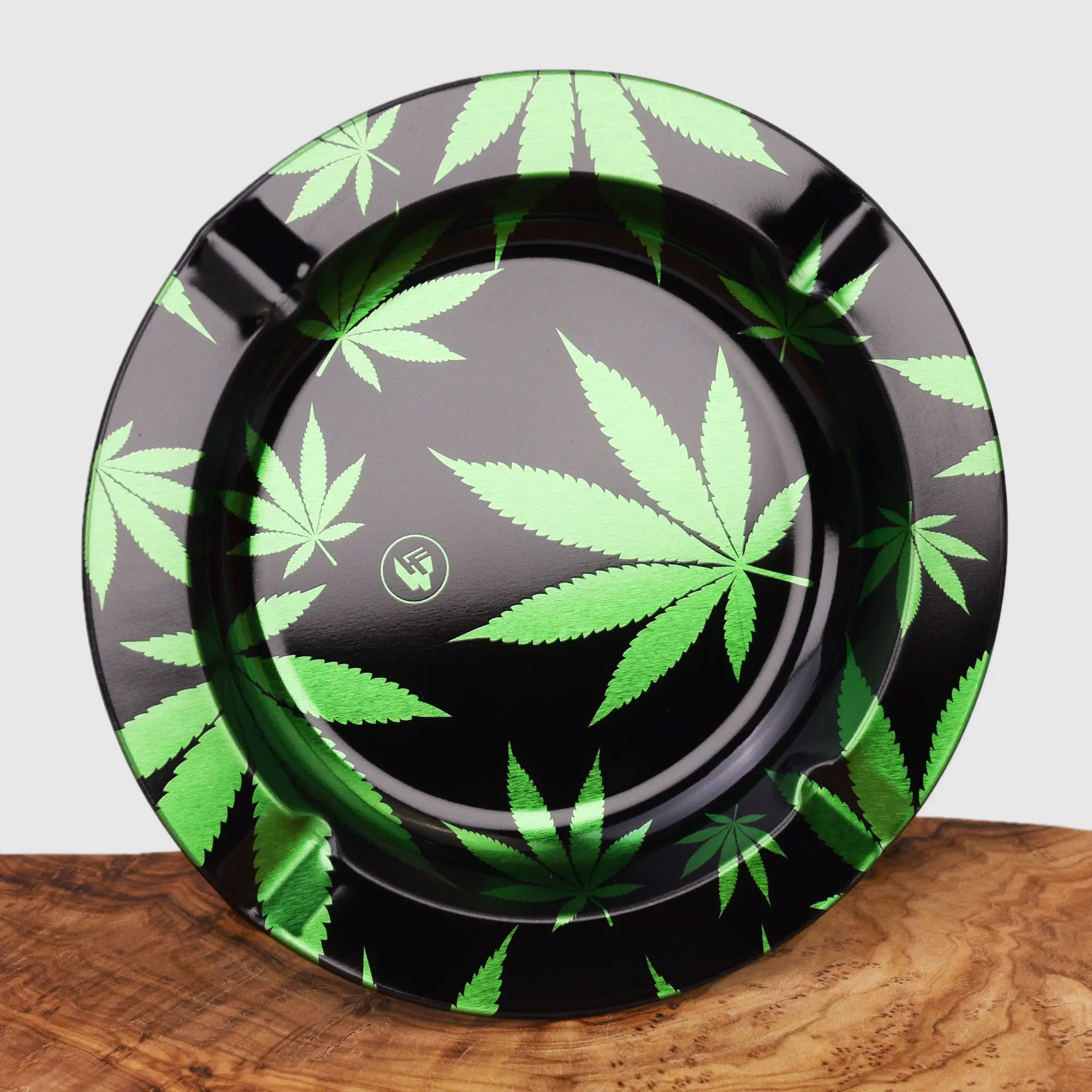 Green Leaves Metallic Aschenbecher