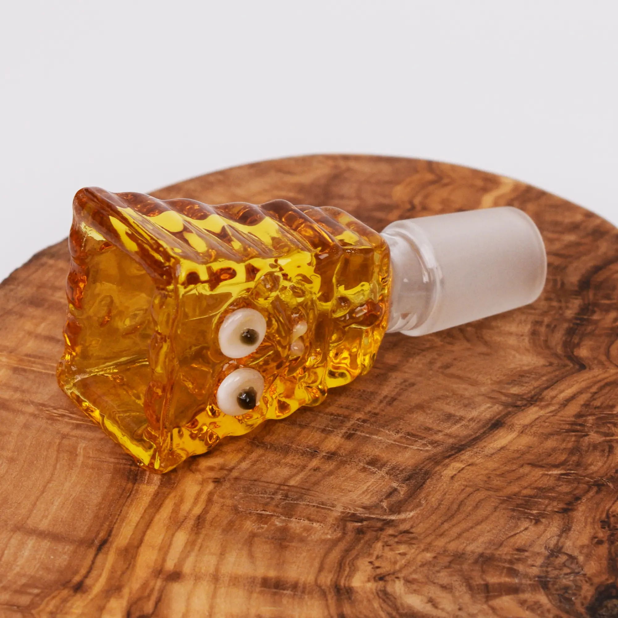 Bong Kopf Sponge aus Borosilikatglas orange mit 18,8 mm Schliff liegend