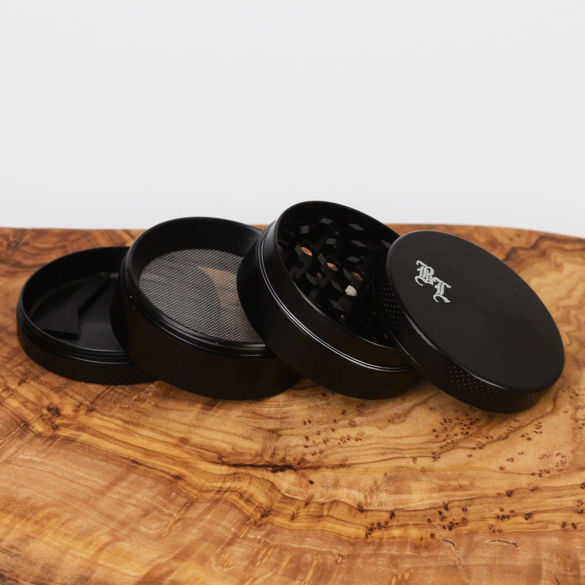 Black Leaf Aluminium Grinder Schwarz - 50mm