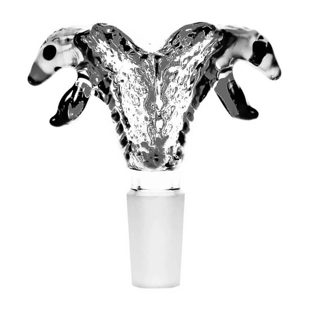 BKH-SNK-02 - Variantenbild - Double Snake Bong Kopf NS 19 Transparent - KiffKiosk