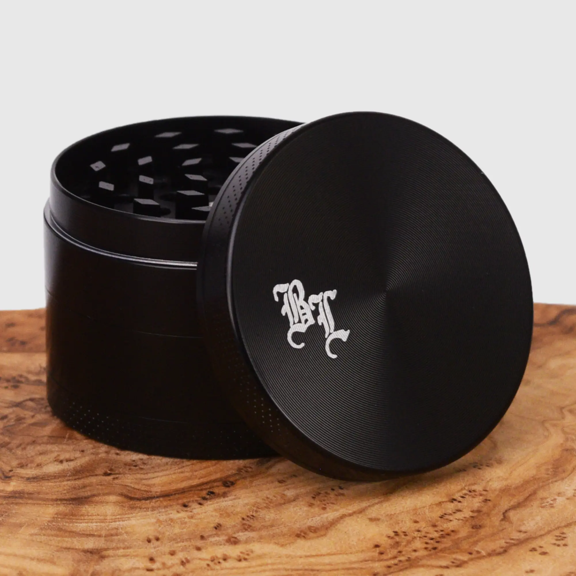 Black Leaf Aluminium Grinder Schwarz - 50mm