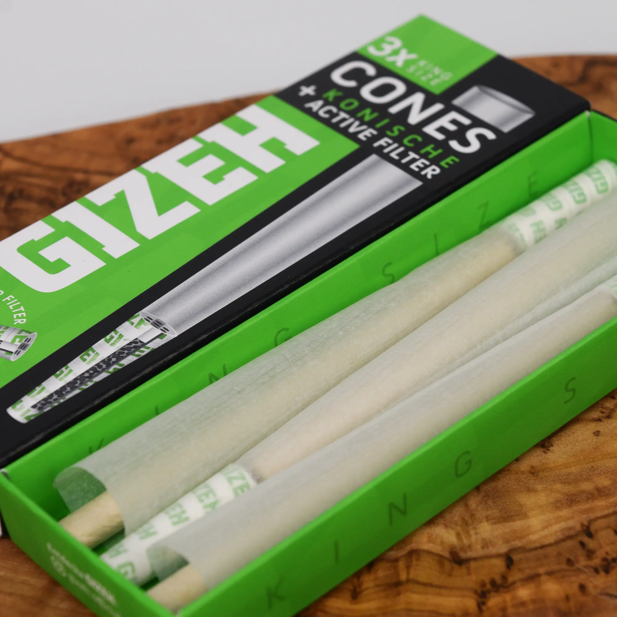 GIZEH Cones mit Aktivkohlefilter King Size Slim - 3 Stk