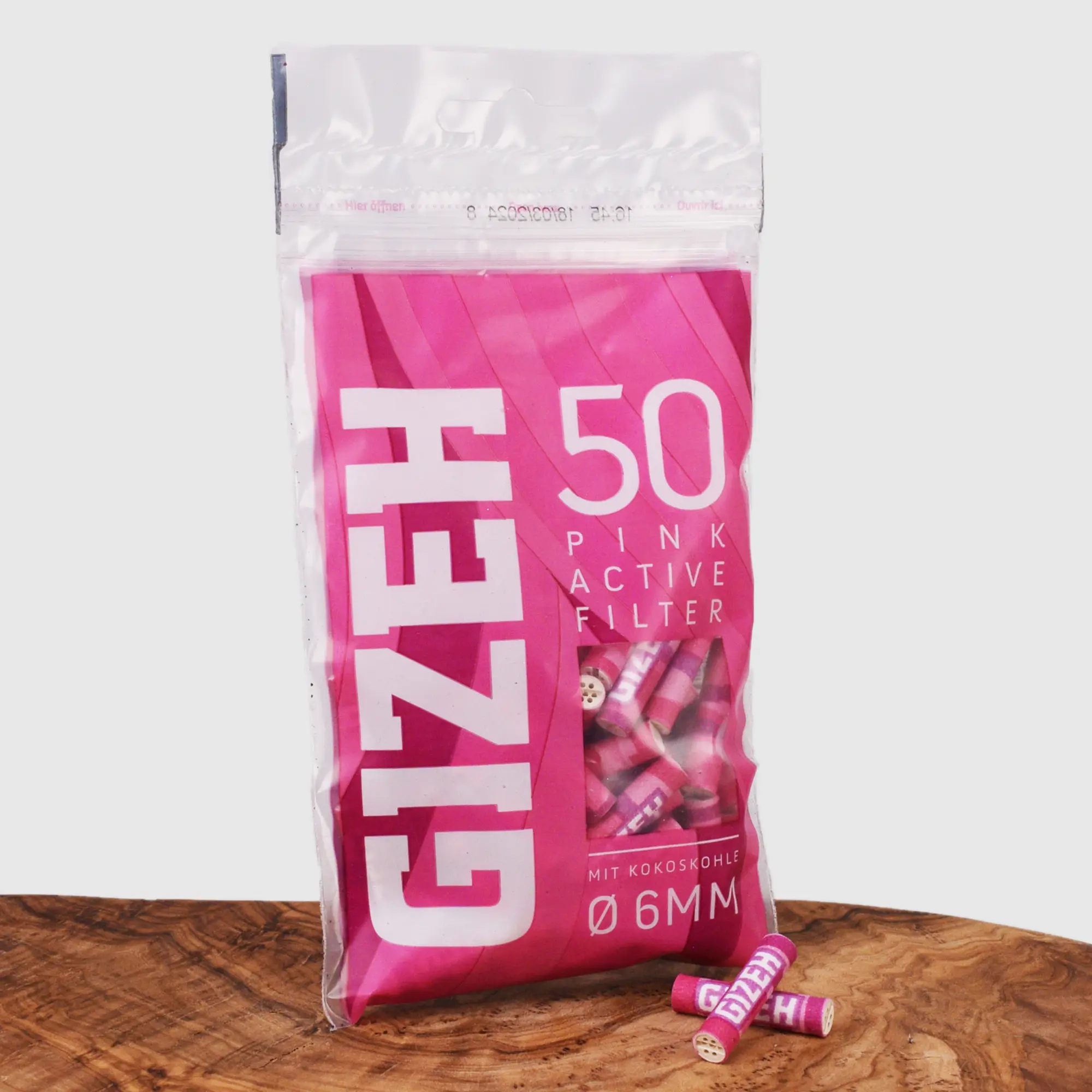 GIZEH Pink Aktivkohlefilter - 50 Stk