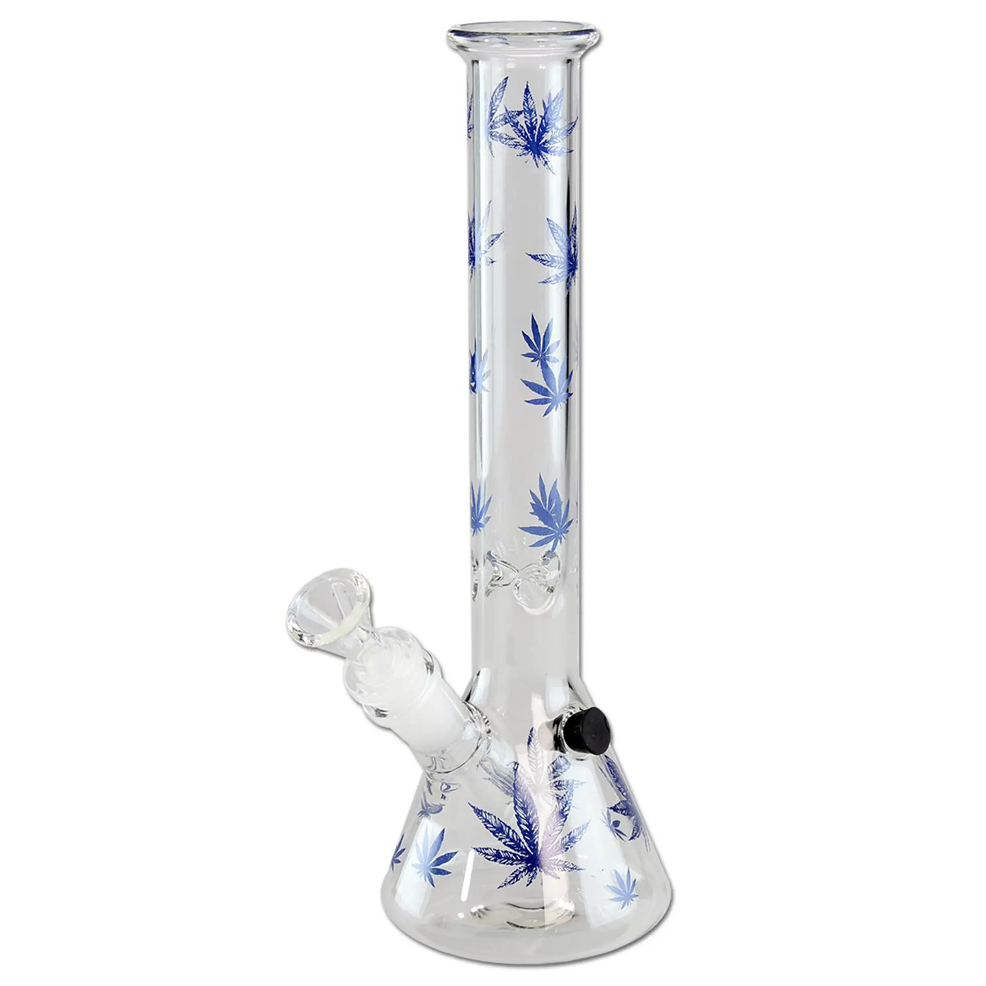 Kolben Bong mit Hanfblättern - 28 cm