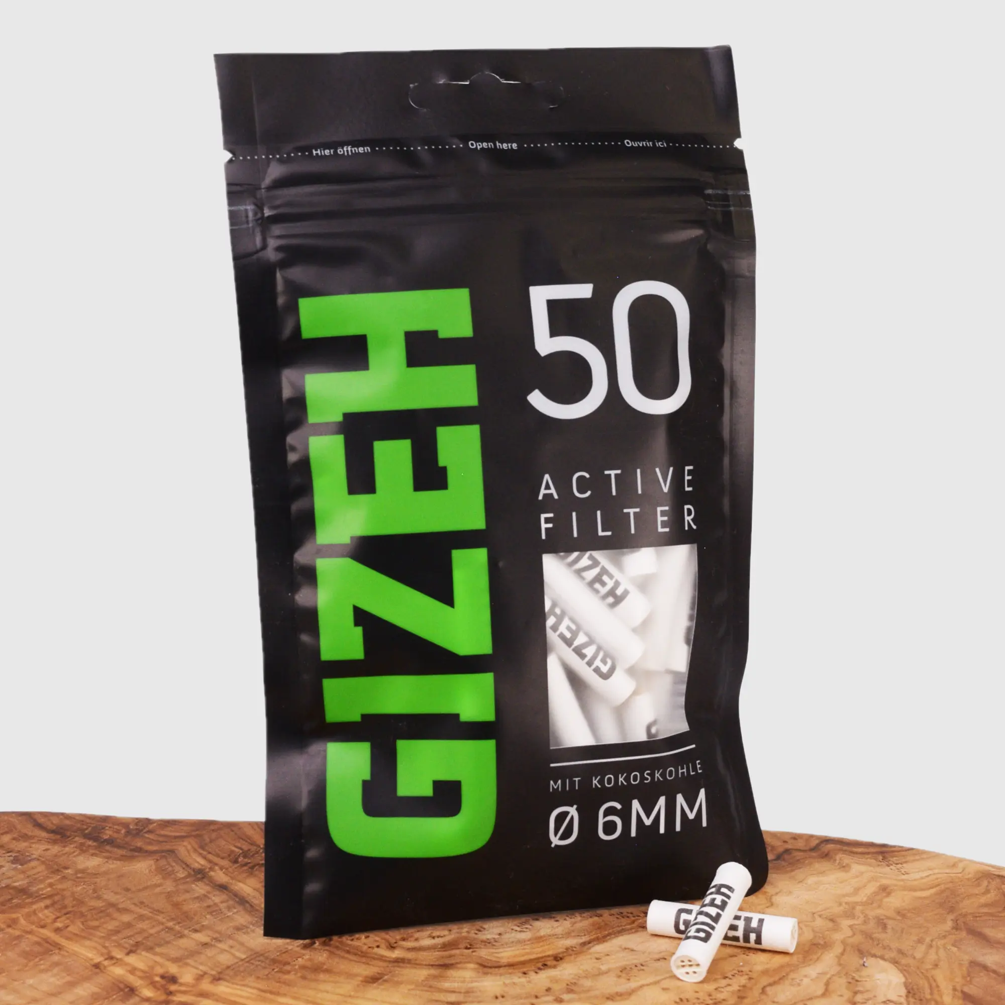 GIZEH Aktivkohlefilter Weiß - 50 Stk