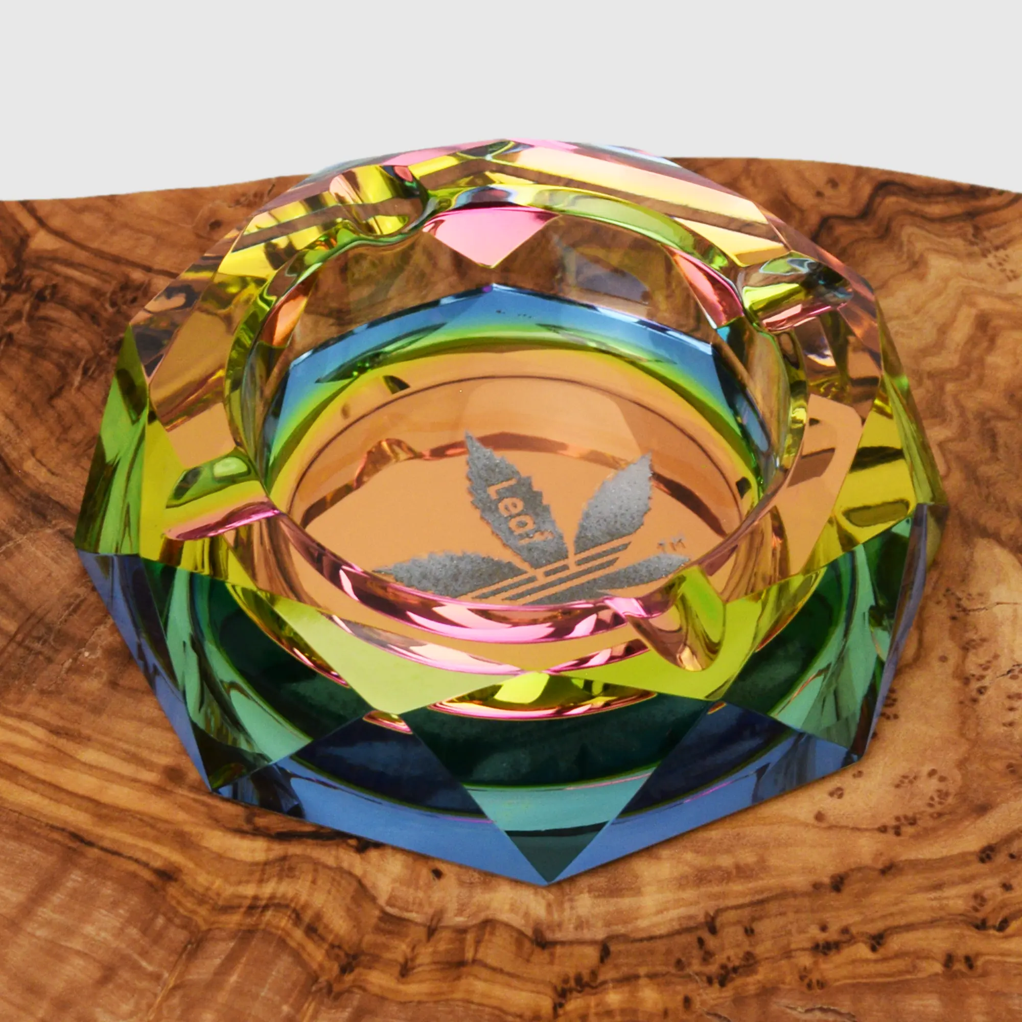 Rainbow Leaf Glas Aschenbecher - 10cm