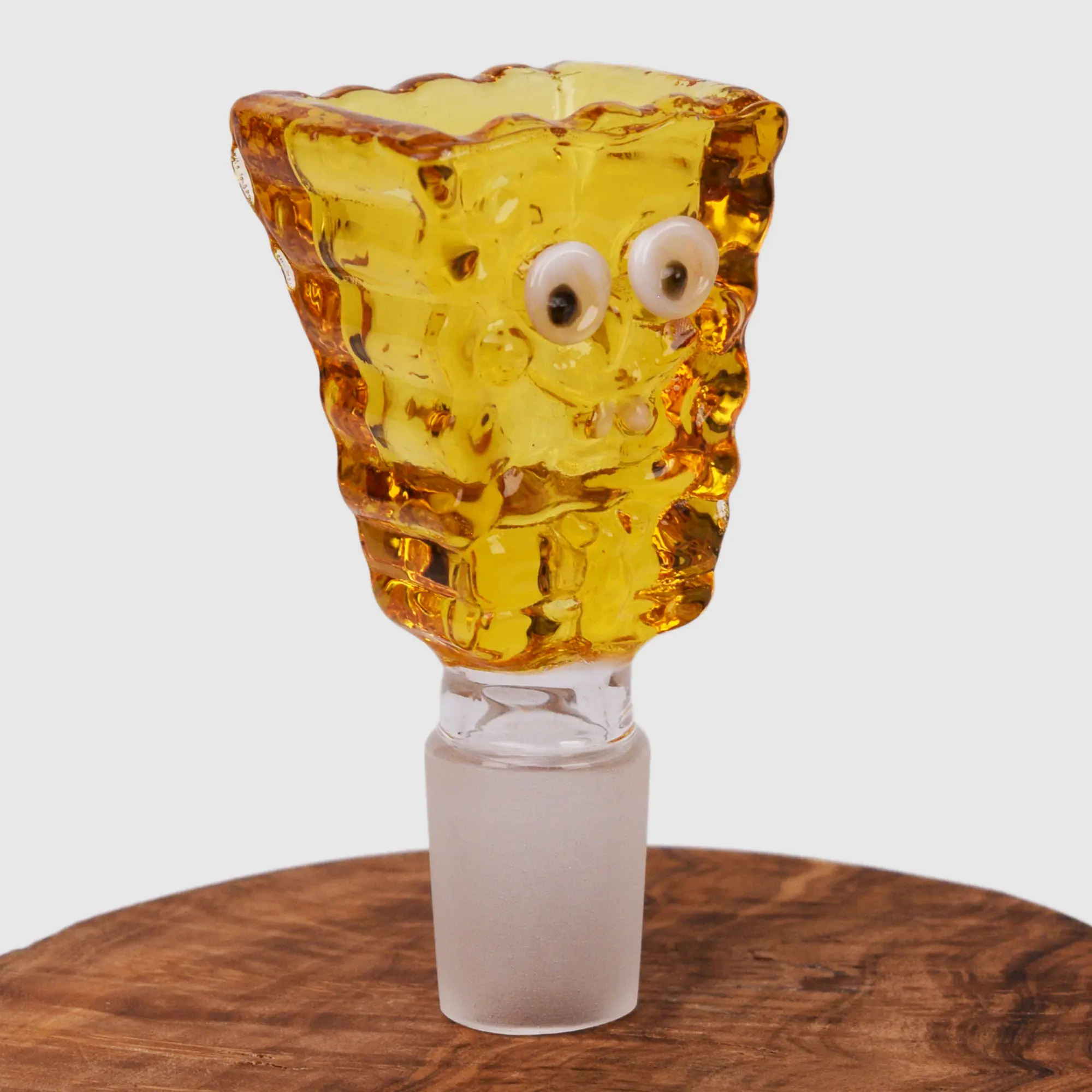 Bong Kopf Sponge aus Borosilikatglas orange mit 18,8 mm Schliff Frontansicht