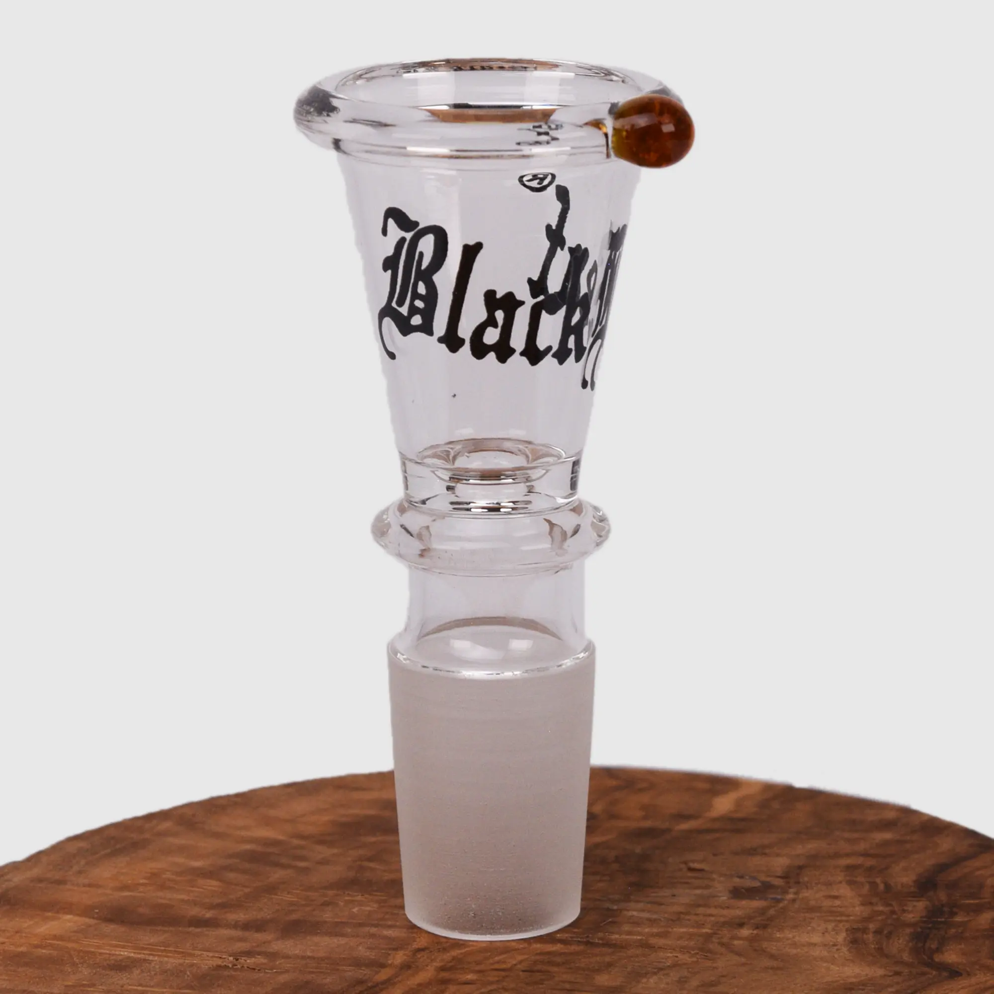 Black Leaf Bong Kopf Cone konisch aus Glas mit 18,8 mm Schliff Frontansicht
