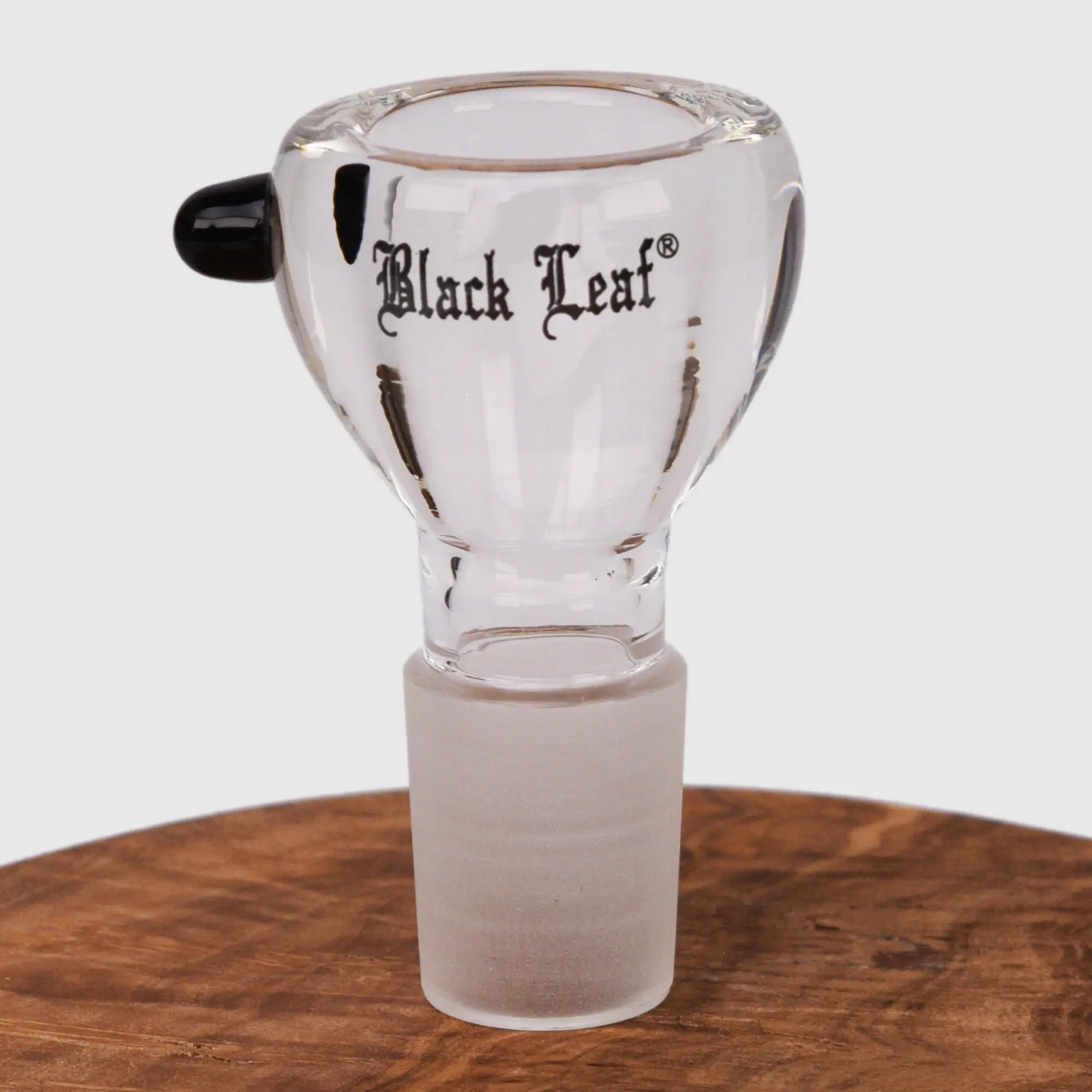 Black Leaf Bong Kopf Dickwandig aus Glas mit 18,8 mm Schliff Vorderansicht